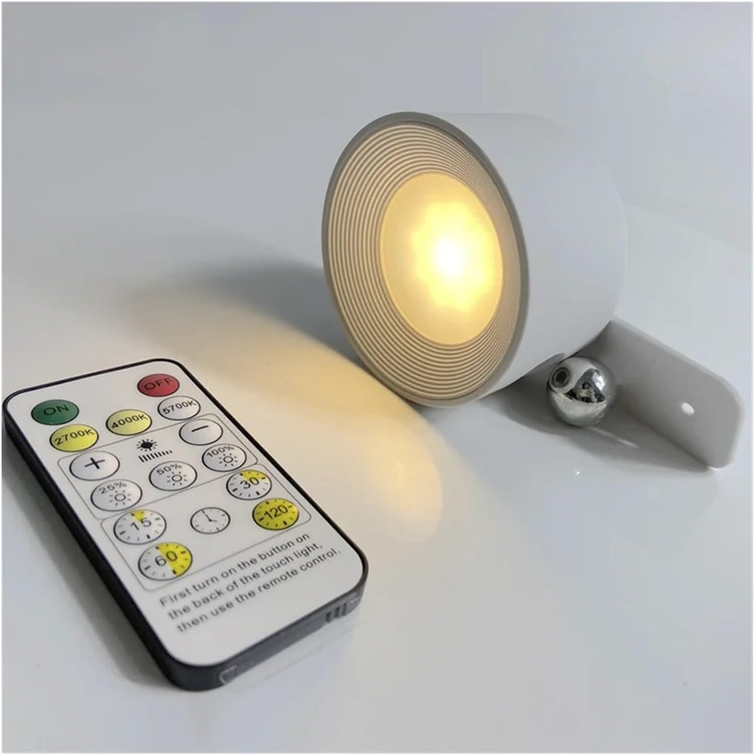 Wall Lamp With Remote - White