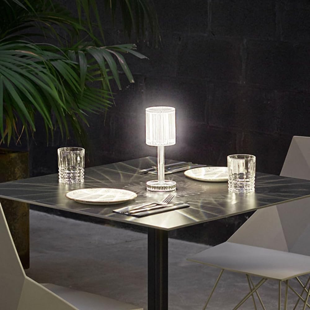 3 Color Changing Crystal Table Lamp With Touch Control (9.5 inch )