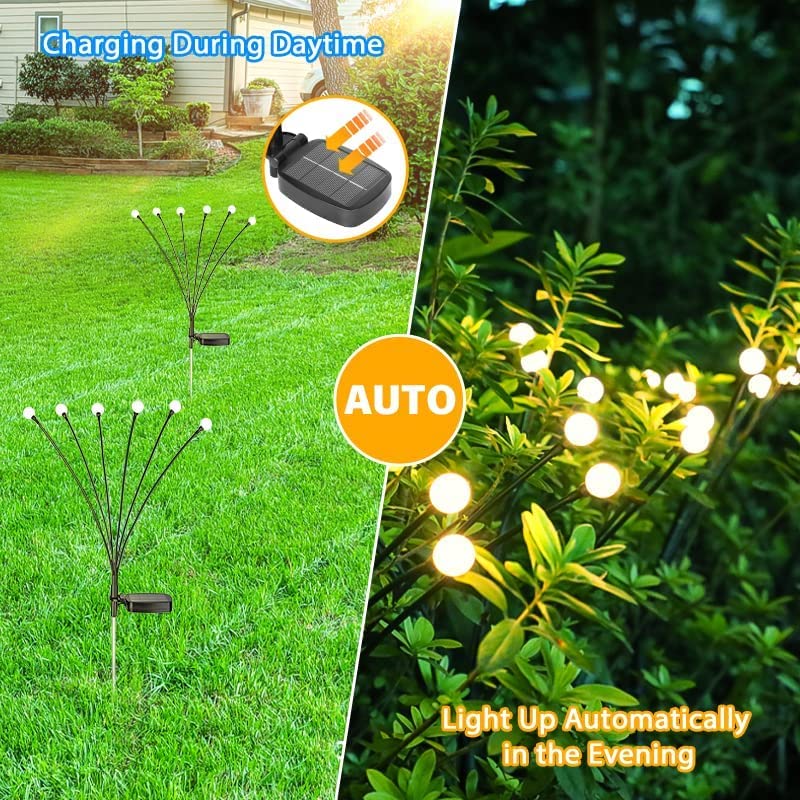 8 LED Solar Powered LED lights (Warm White, Pack of- 2)
