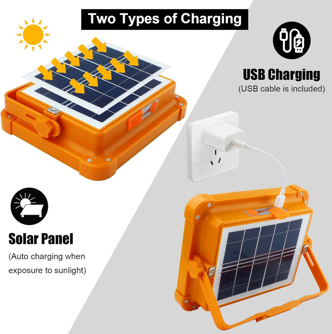 Solar & USB Rechargeable LED Flood Light