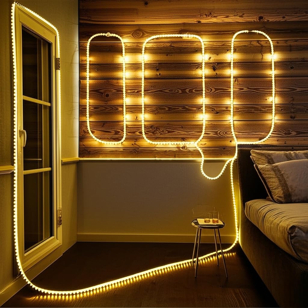 Rope String Lights - (Warm White, 15 Meter)