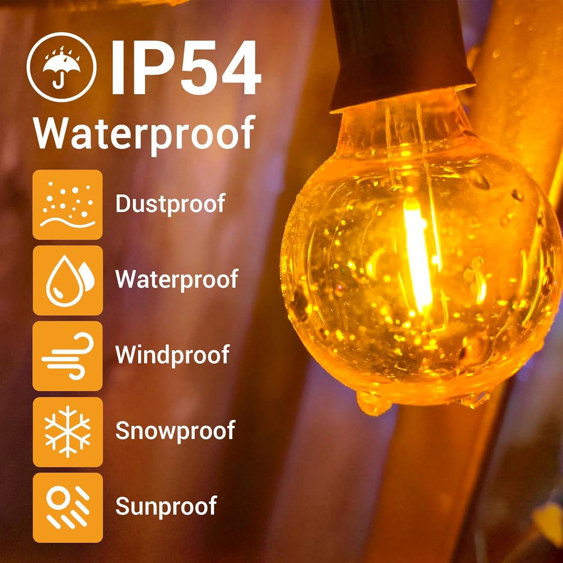 G40 LED E12 Bulbs for String Lights (1W, Pack of 6)