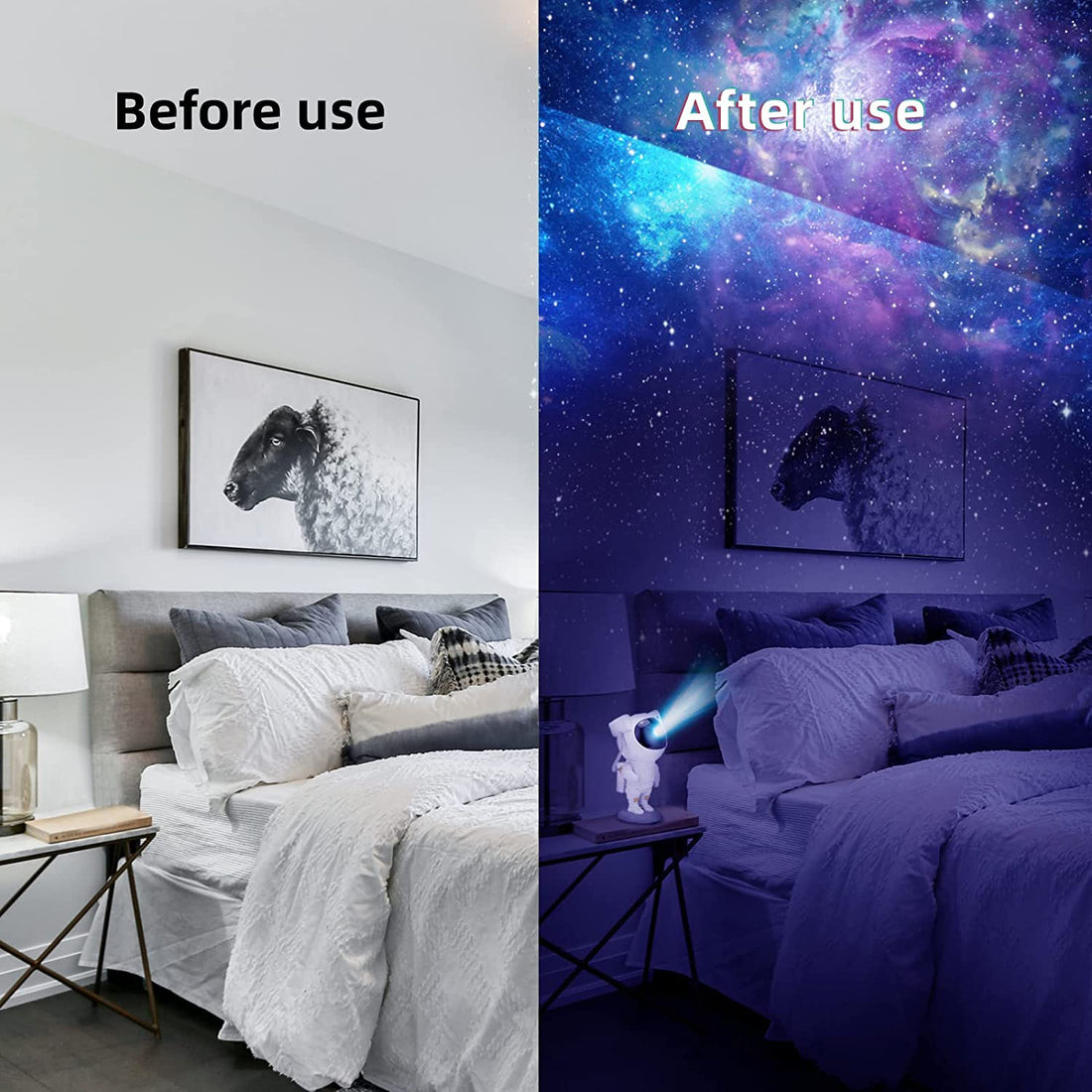 Astronaut Starry Projector Light With Remote ( 8.9 inch, Multicolor )