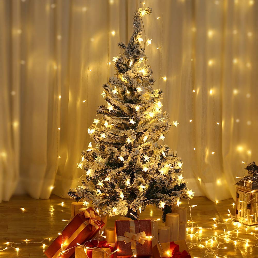 16 LED Snow LED String Fairy Lights - 3 Mtr ( Warm White )