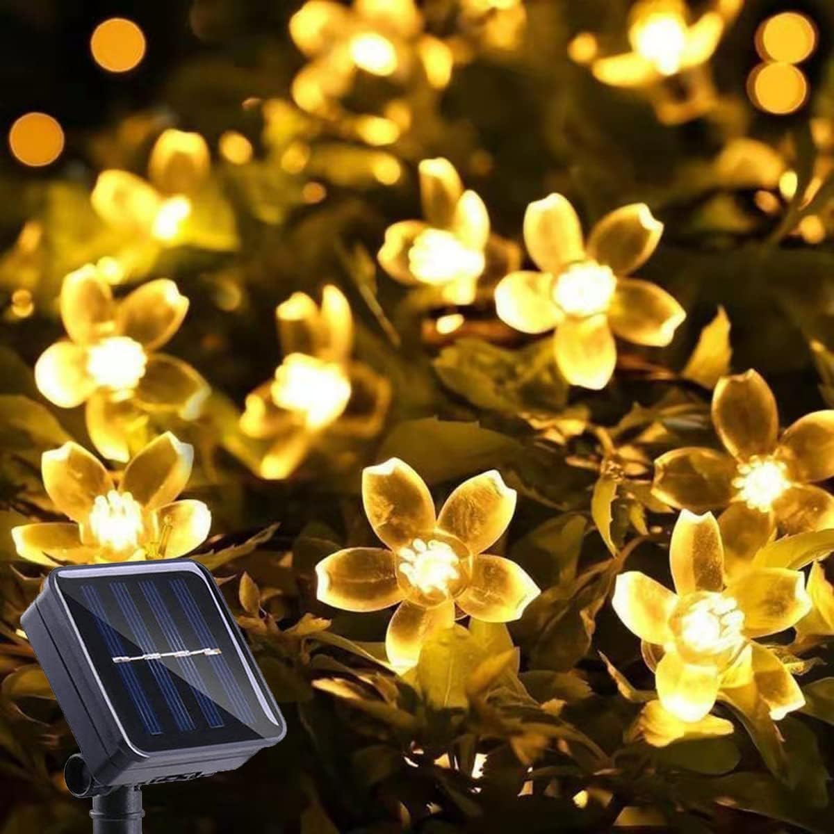 30 LED Solar Powered Silicon Flower Fairy String Lights ( 6 Mtr )