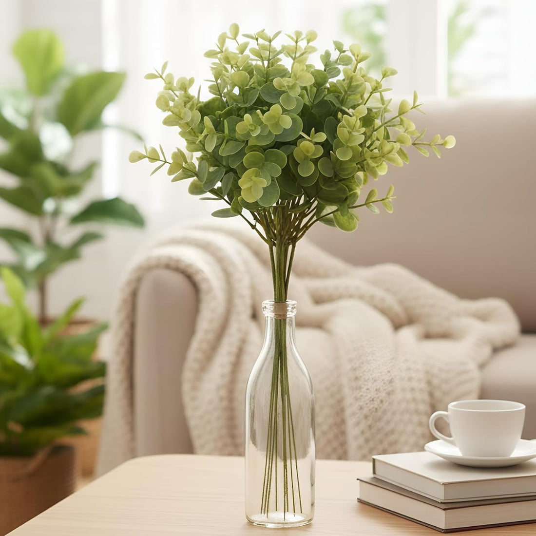Artificial Eucalyptus Leaves Bunch – 12pcs Greenery Stems