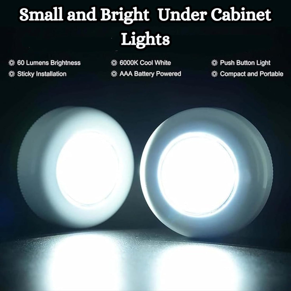 Battery Operated Mini Tap Lights- Night Lamps (Set of 4)