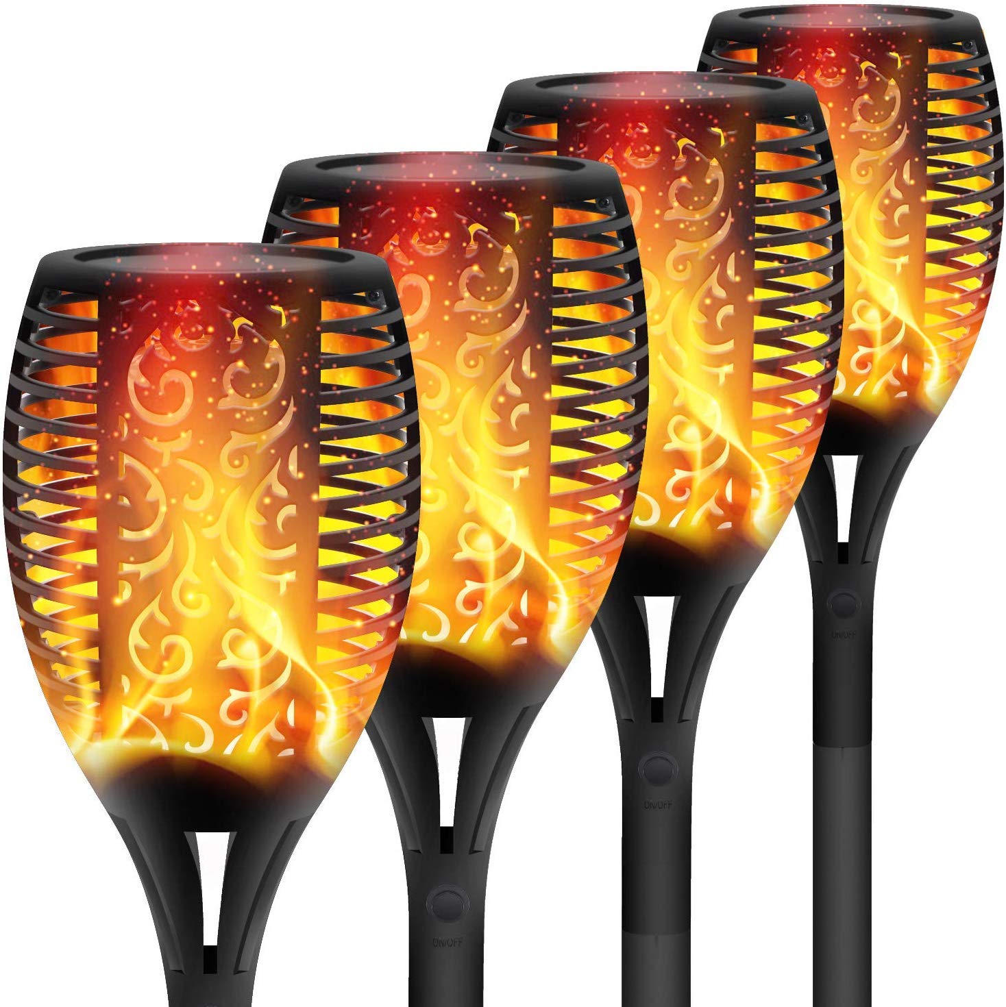 Solar Flame Flickering Torch Light (Pack of 4)