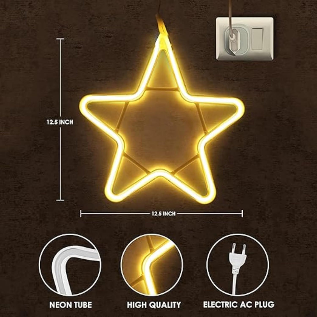 Star Shape Neon LED Light (Warm White)