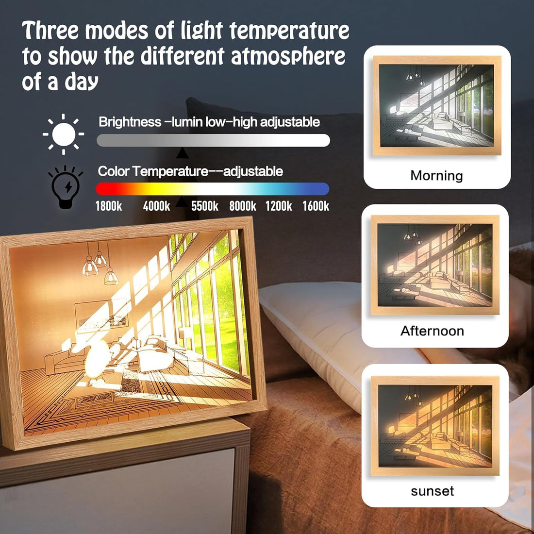 3D LED Sunset Painting With 3 Lighting Modes