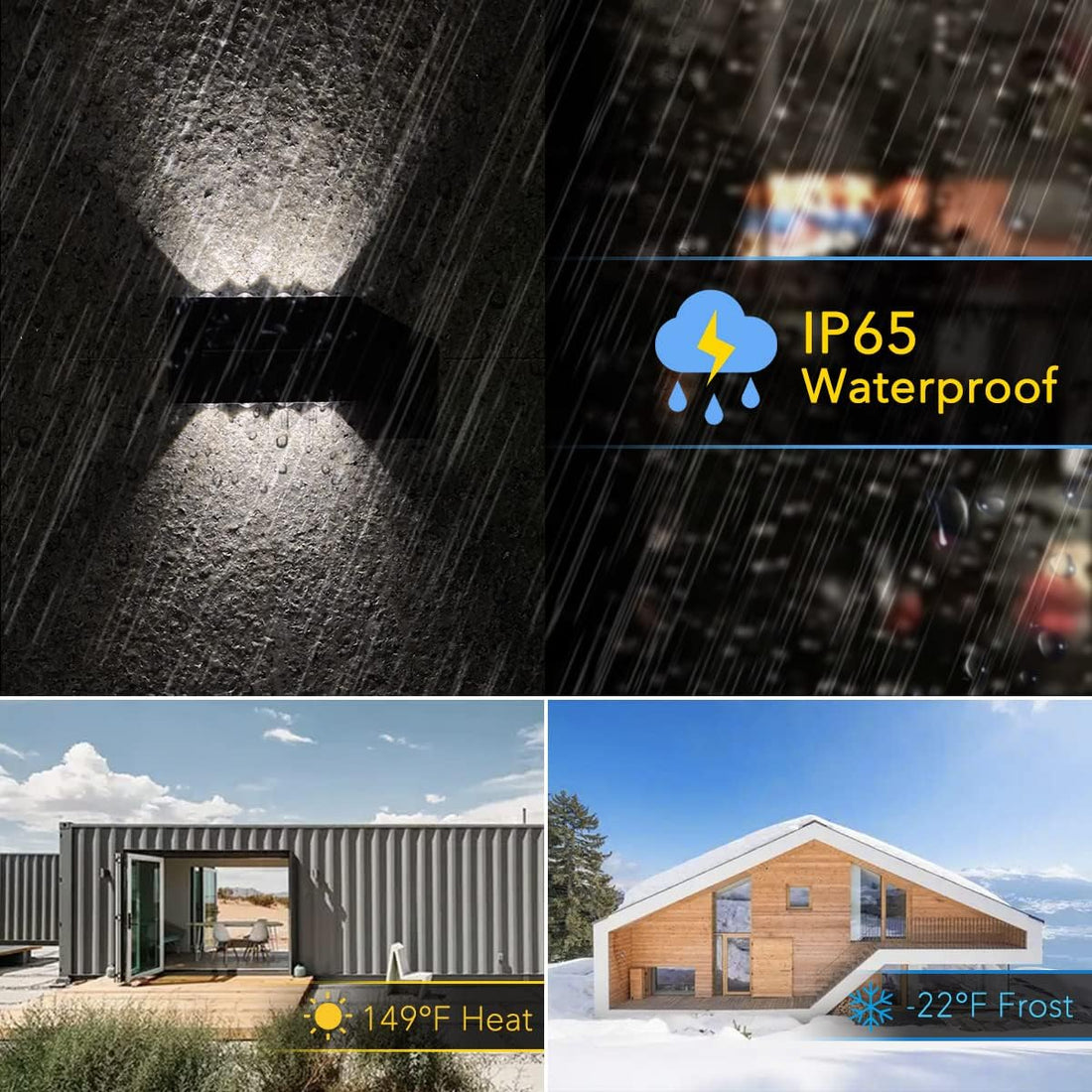 Solar Powered LED Wall Fence Light - Warm White