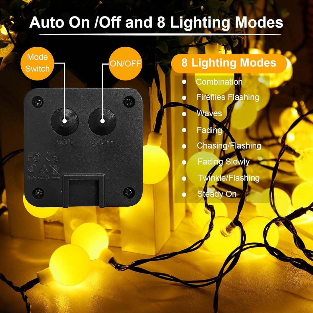 30 LED's Waterproof Solar Powered Fairy Lights ( 6 Mtr, Warm White)