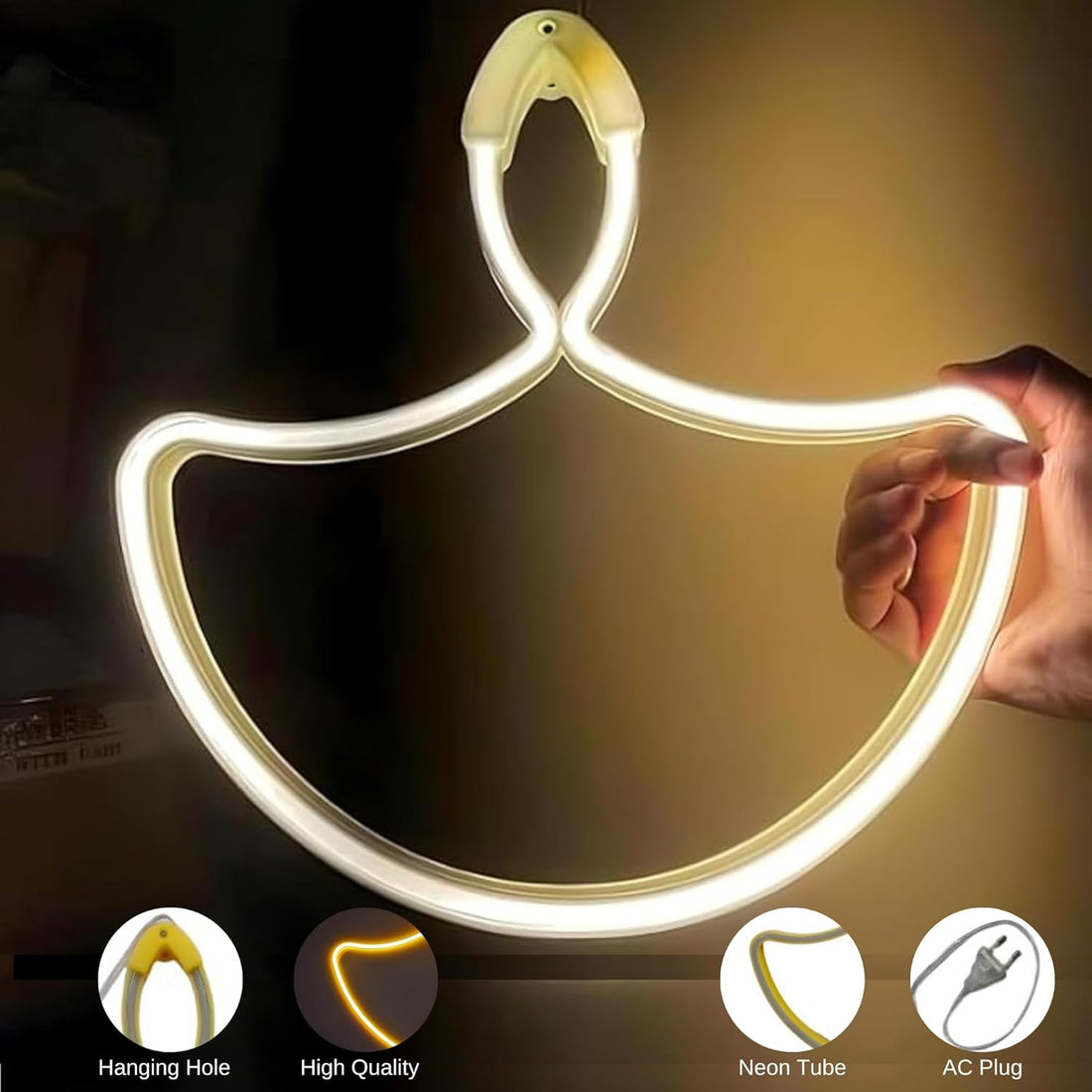 Plug in Diya Shape LED Neon light ( Warm White )
