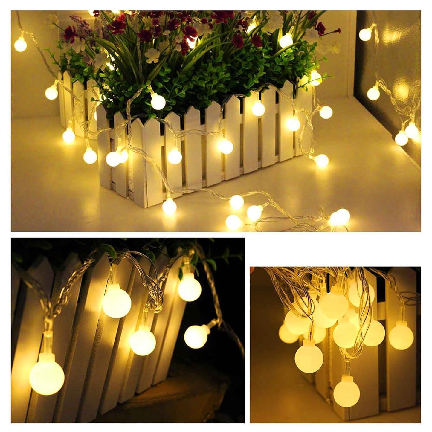 30 LED's Waterproof Solar Powered Fairy Lights ( 6 Mtr, Warm White)