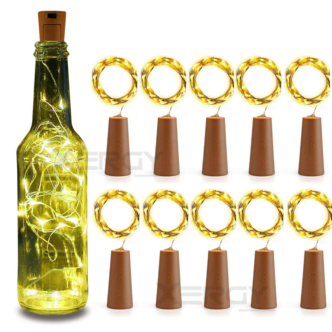 Cork Shaped Fairy String Light - Warm White - 2 Mtr (Pack of 10)