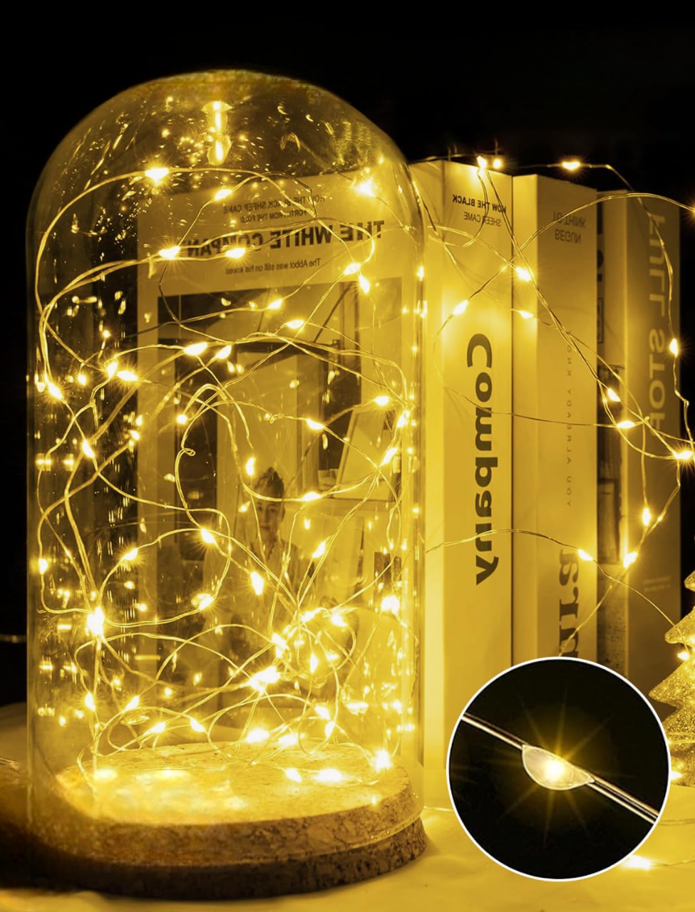 Battery Powered 20 LED String Lights (Warm White) - Pack of 6