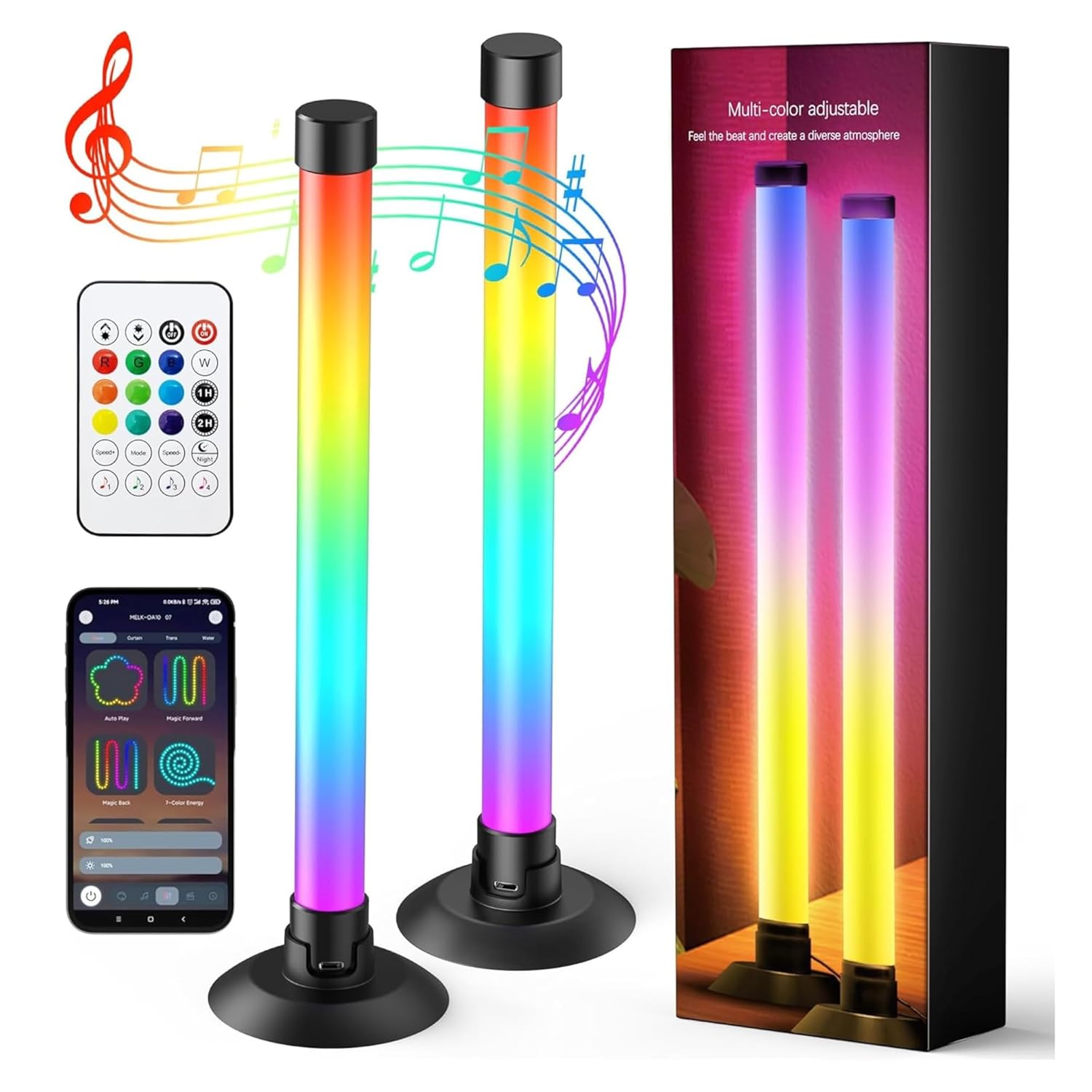 270° RGBIC Ambient Table Lamp- Pack of 2 (USB Powered, 5W)