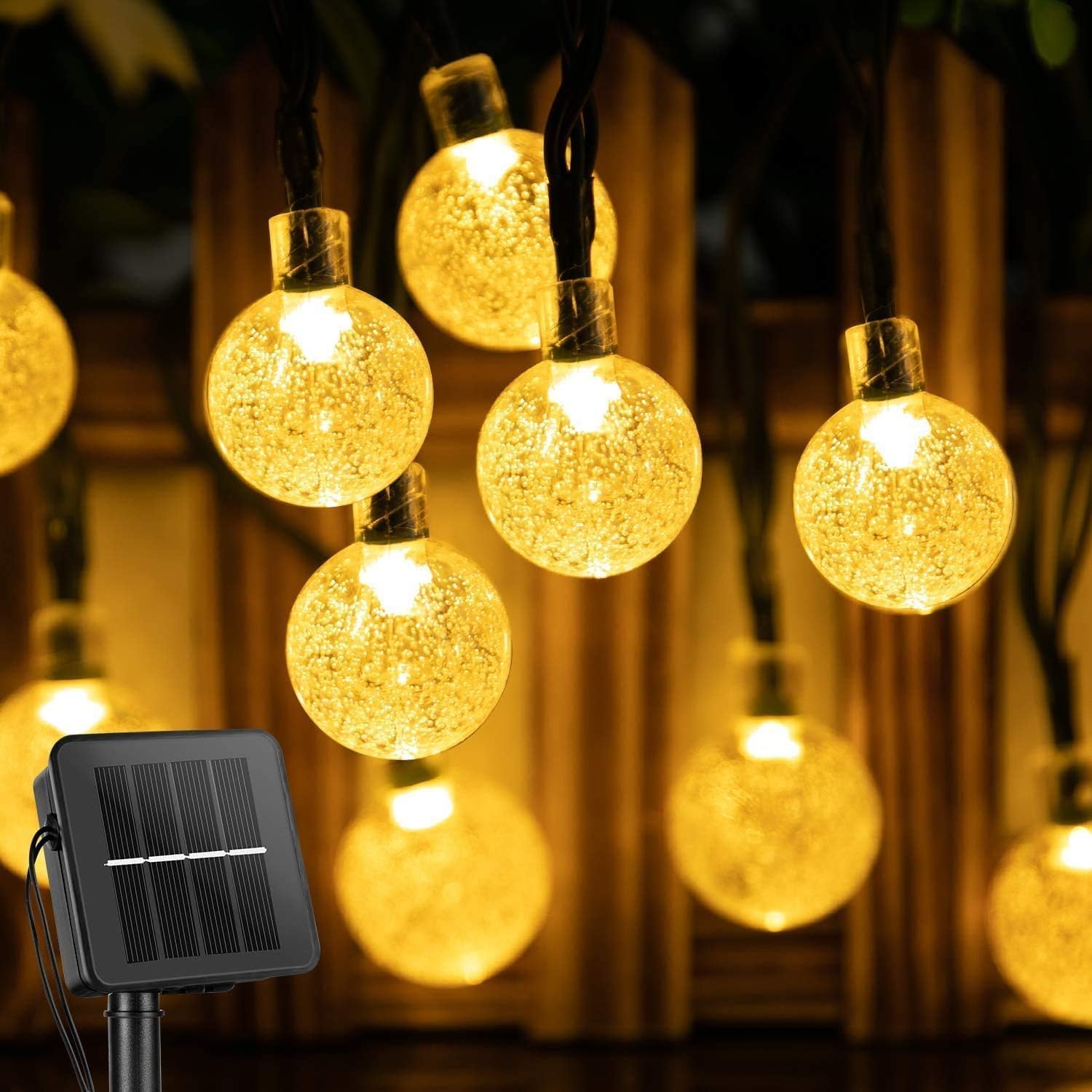 30LED 8 mode Crystal Globe Solar String Lights 6.35 Meter (Warm White)