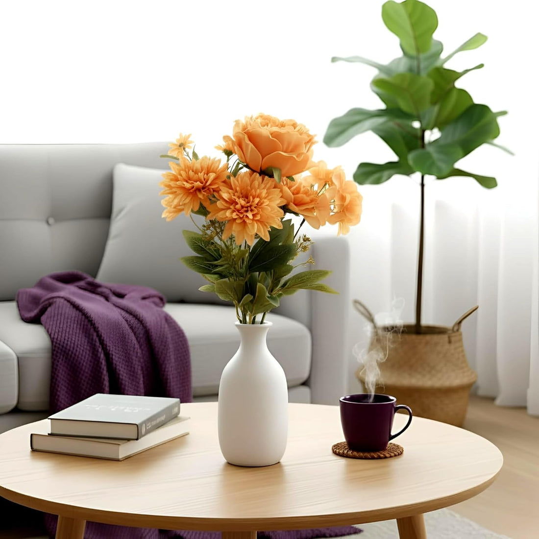 Artificial Flower Bouquet – Silk Roses, Peony & Mixed Flowers