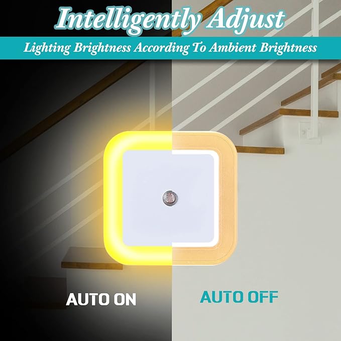 Plug-in LED Night Light With Auto Dusk-To-Dawn Sensor - 2pc ( Round , Warm White )