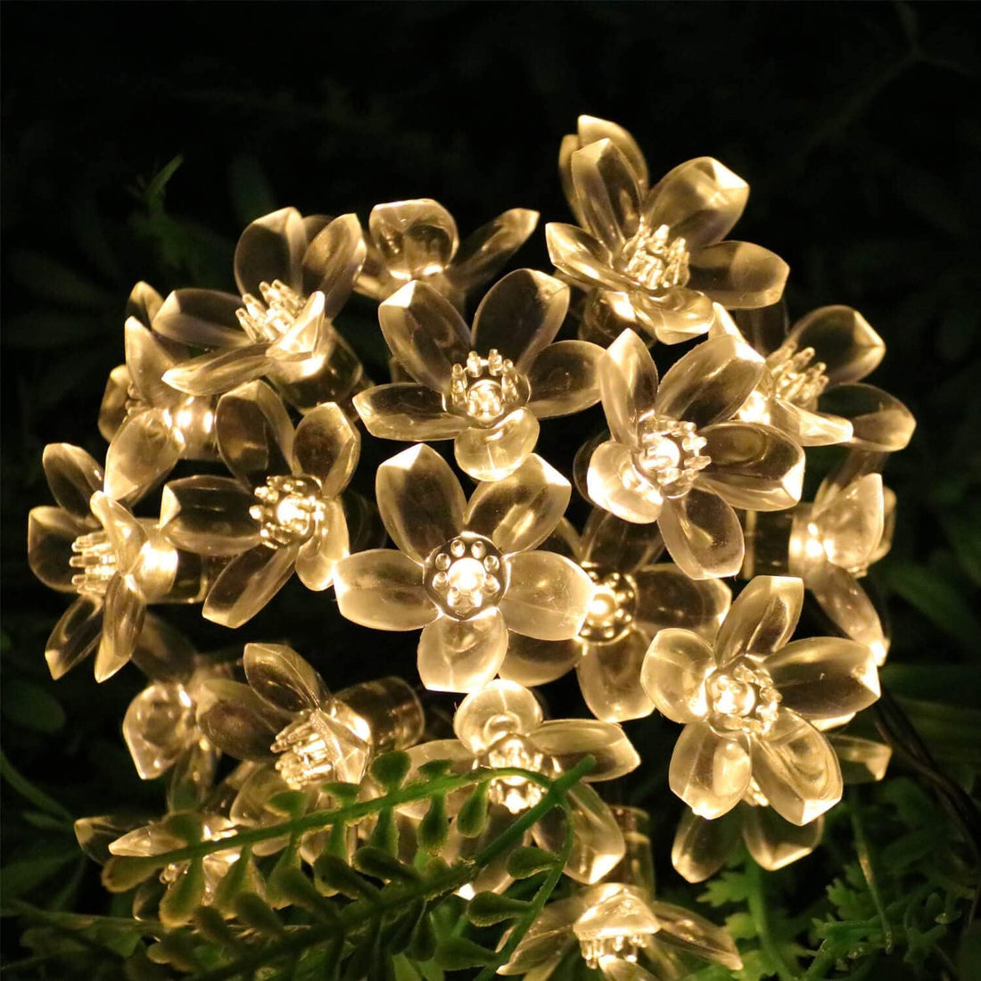 30 LED Solar Powered Silicon Flower Fairy String Lights ( 6 Mtr )