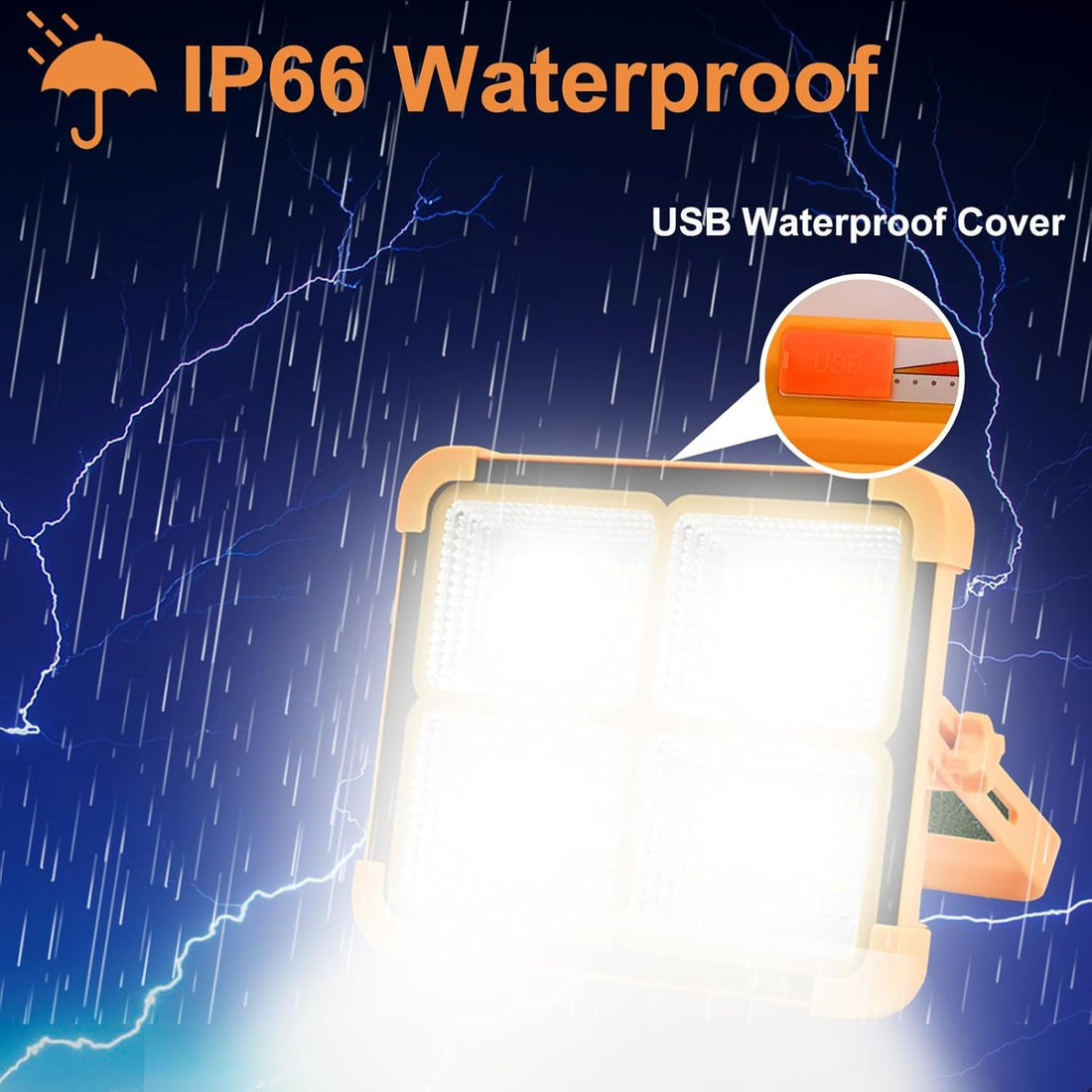 Solar & USB Rechargeable LED Flood Light