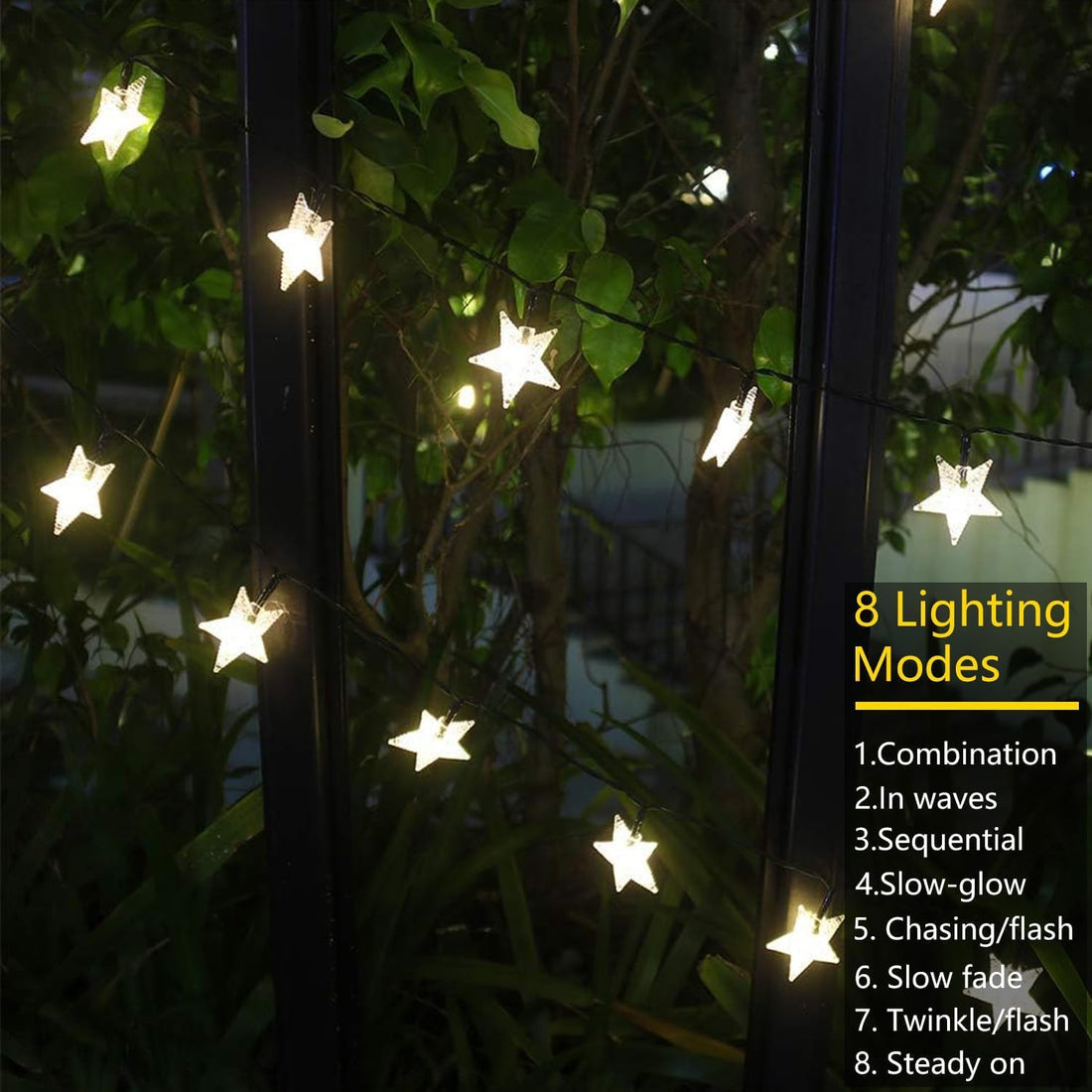 Solar Powered 30 Led Star Twinkle String Lights ( 6.35 m Warm White)