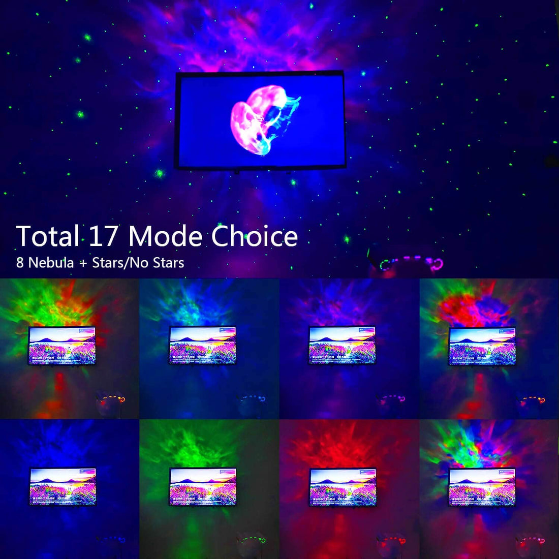 Astronaut Starry Projector Light With Remote ( 8.9 inch, Multicolor )