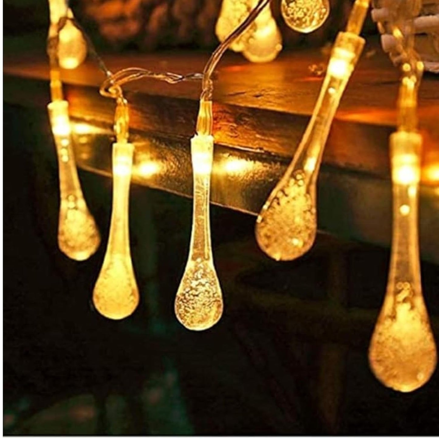 14 LEDs Waterdrop Design String Lights 3 Mtr - Warm White