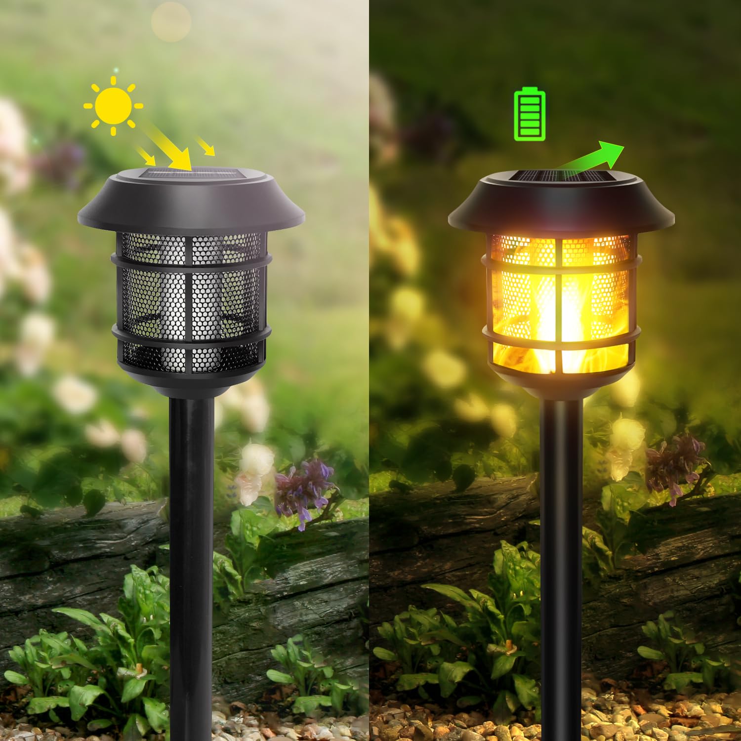 Solar Powered Outdoor Lights (Pack of 2)