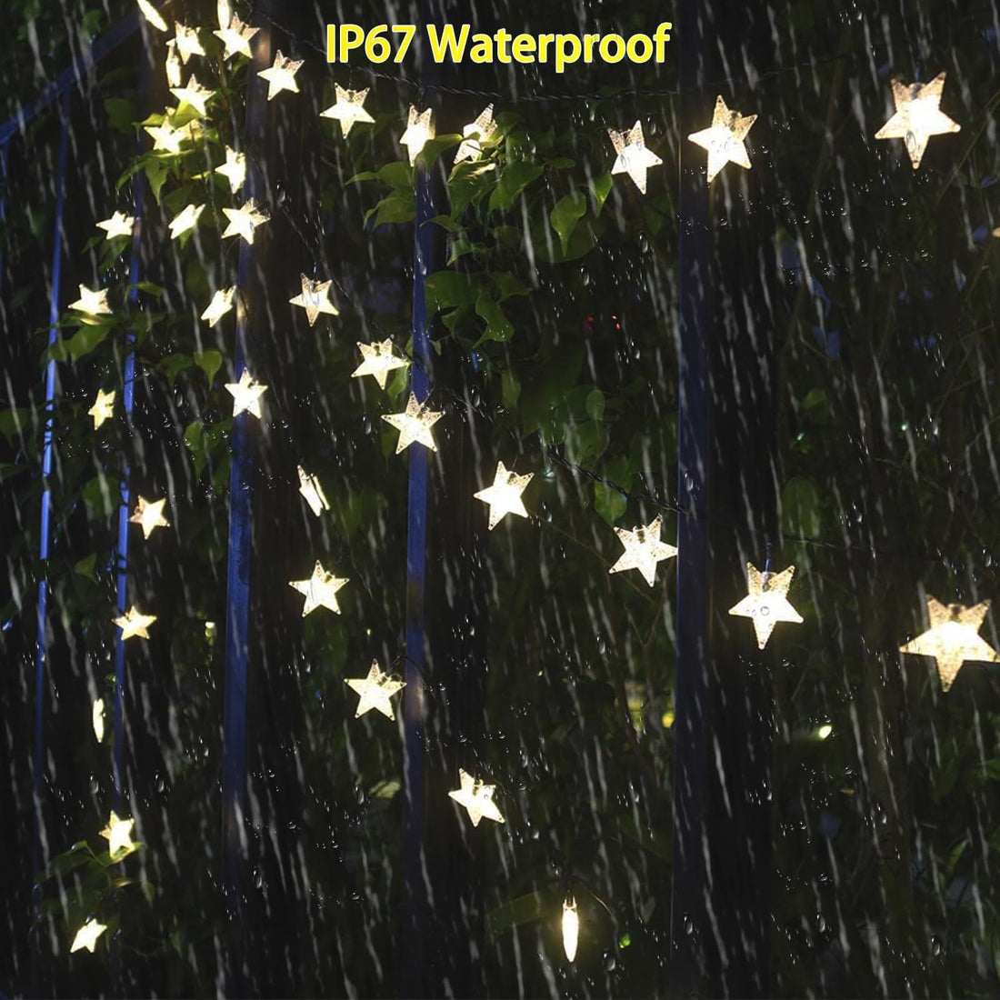 Solar Powered 30 Led Star Twinkle String Lights ( 6.35 m Warm White)