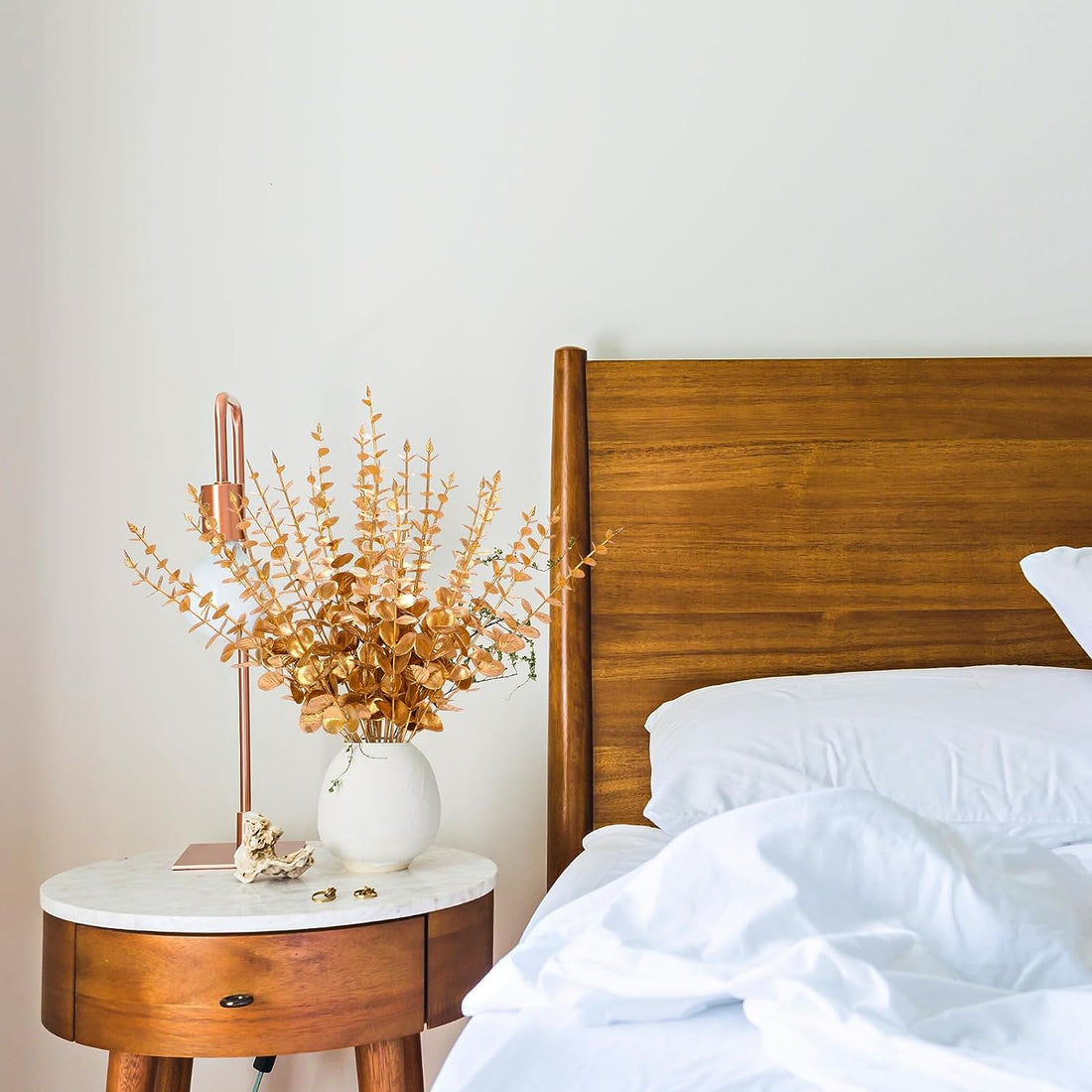 Artificial Golden Eucalyptus Leaves For Decoration (31.2 inch, Pack of 3, Flower Bunch)