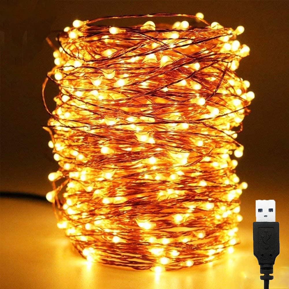 USB Powered 200 LED's Fairy String Light - 20 Mtr (Warm White)
