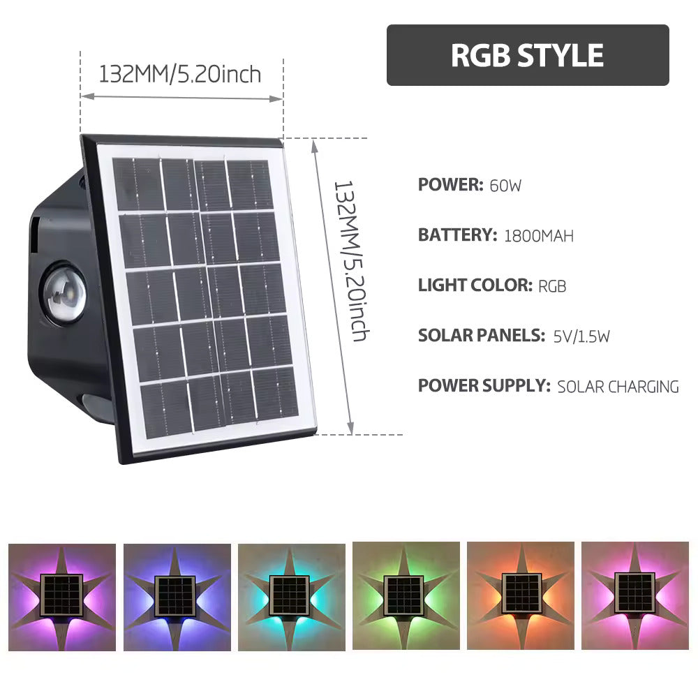 Solar Powered LED Wall Fence Light (Warm White)