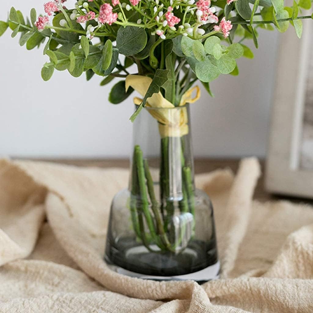 Artificial Fake Silk Flower Arrangement - Pink  (14 inch, Pack of 7, Flower Bunch)