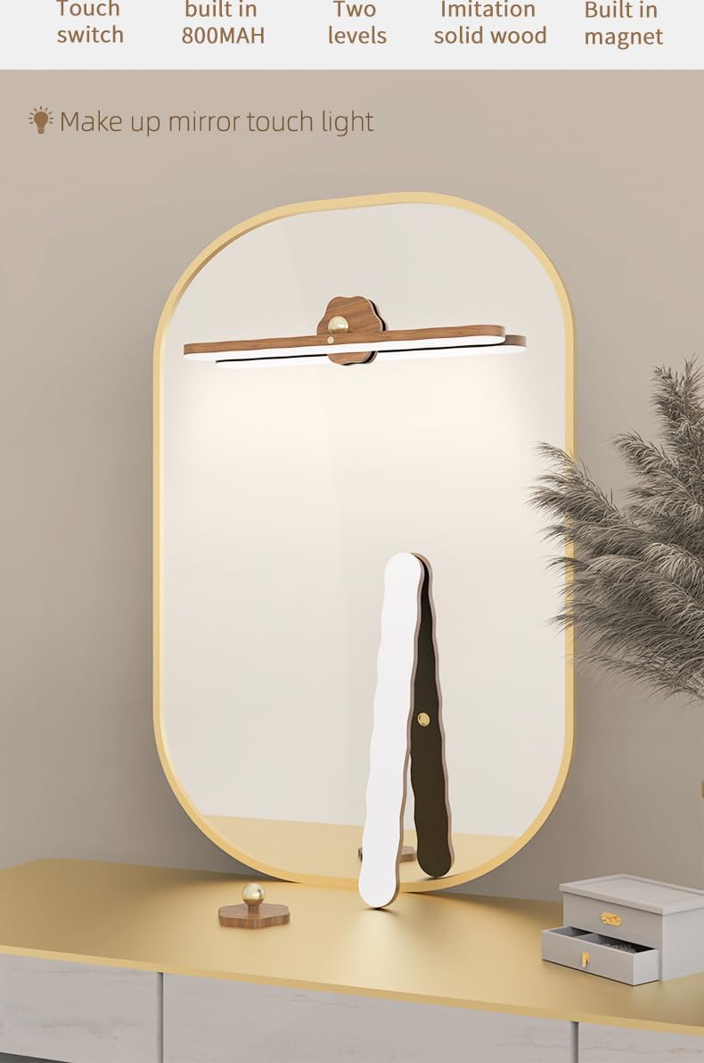 LED Vanity Makeup Mirror Light - Wood