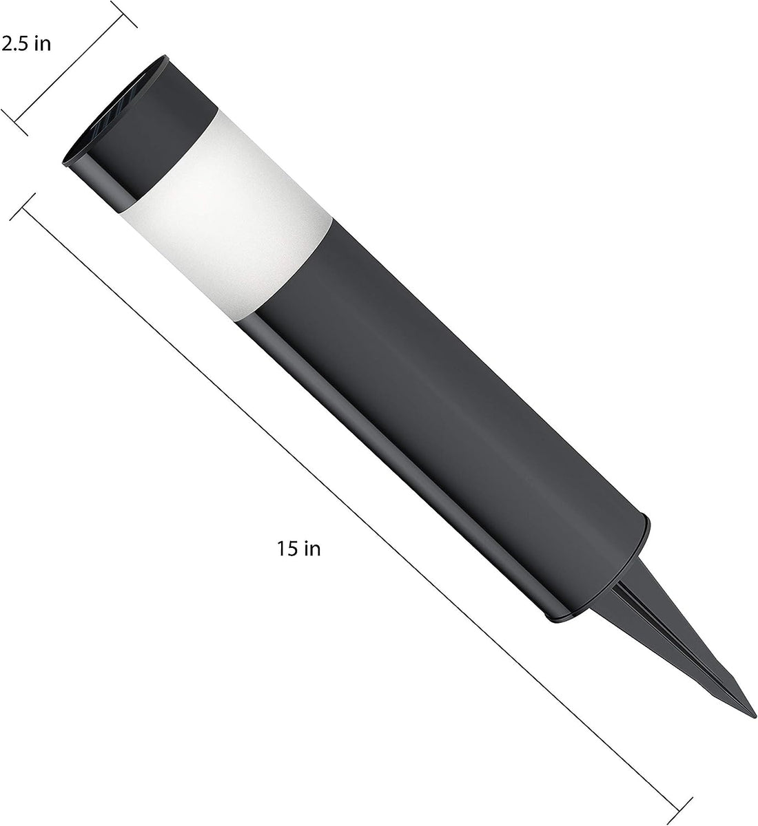 Solar Powered Path Bollard Lights ( Pack of 2, Black )