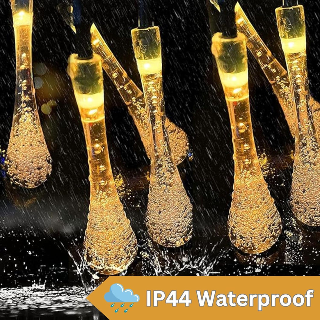 14 LEDs Waterdrop Design String Lights 3 Mtr - Warm White
