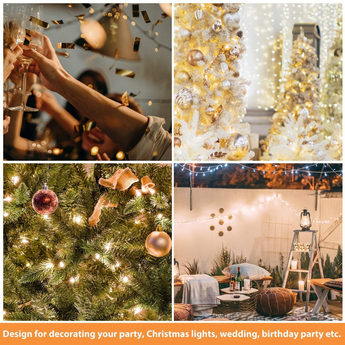 240 LED Solar Powered Fairy String Lights 24 Mtr (Warm White)