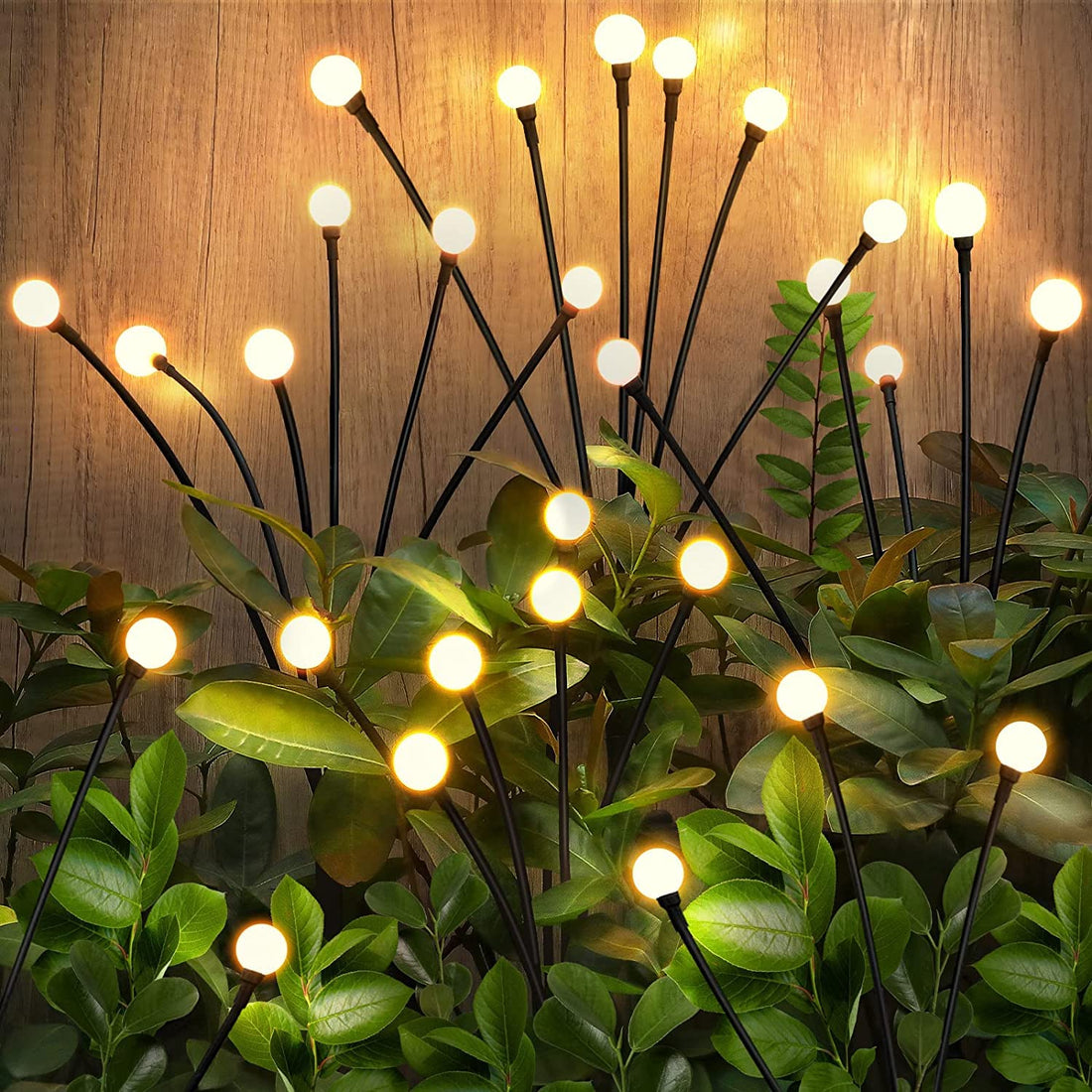8 LED Solar Powered LED lights (Warm White, Pack of- 2)