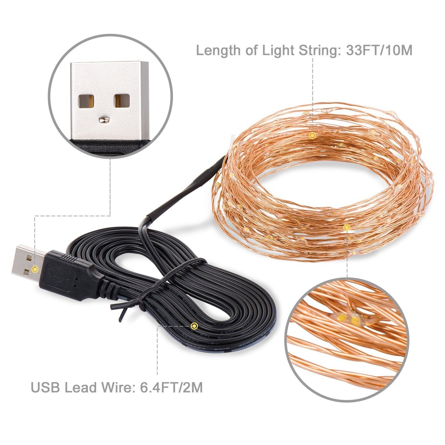 USB Powered 100 LED Fairy String Light- 10 Meter (Multicolor)
