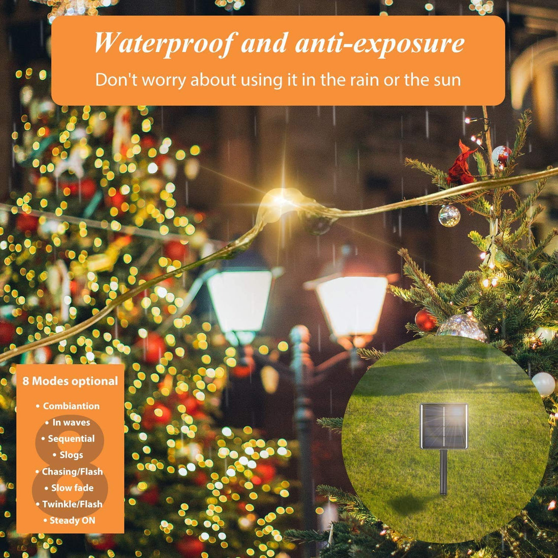 240 LED Solar Powered Fairy String Lights 24 Mtr (Warm White)