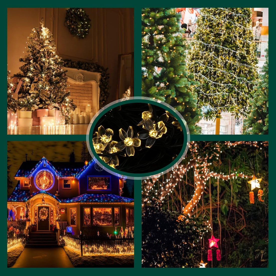 30 LED Solar Powered Silicon Flower Fairy String Lights ( 6 Mtr )