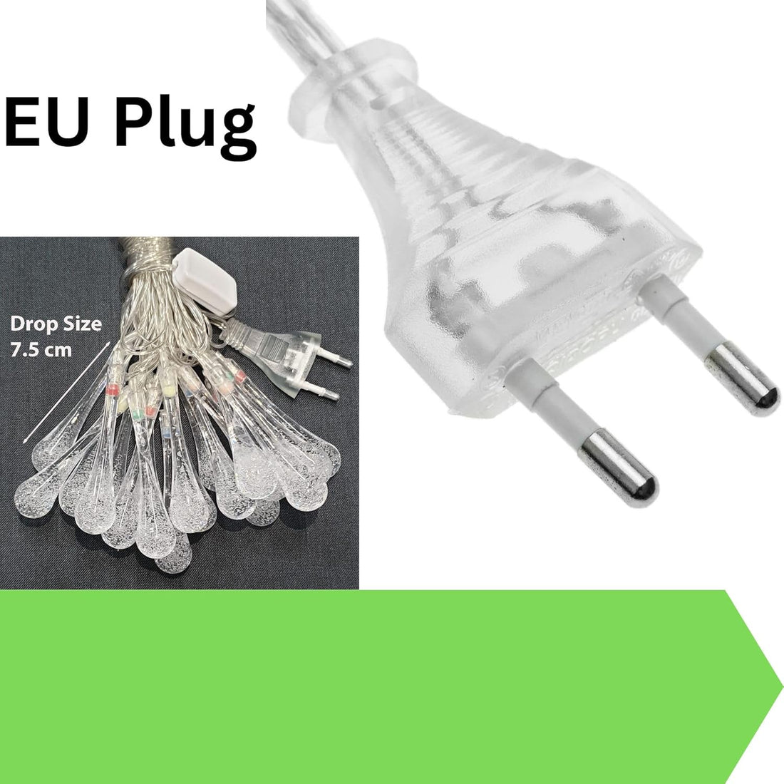 14 LEDs Waterdrop Design String Lights 3 Mtr - Warm White