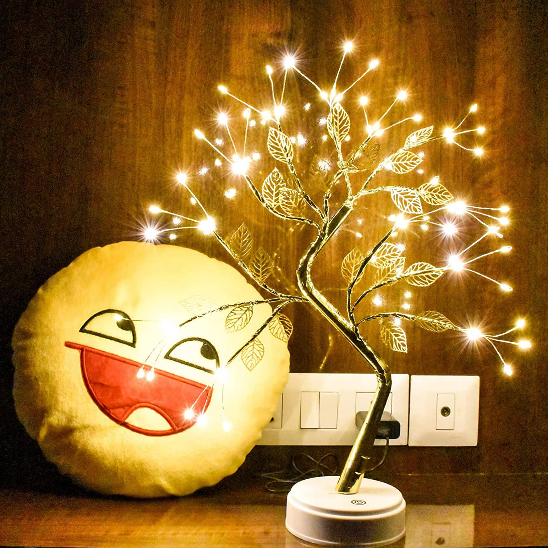 72 LED, 24 Golden Leaf Bonsai Tree Table Lamp - 20 inch