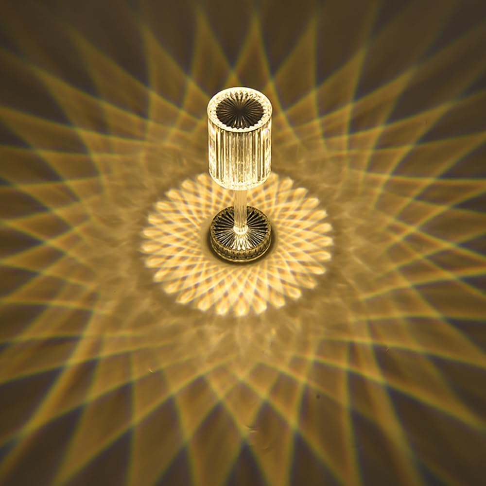 3 Color Changing Crystal Table Lamp With Touch Control (9.5 inch )