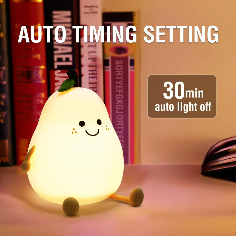 Soft Silicone Cute Pear Night Light-Multicolor