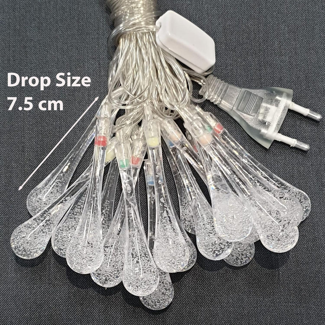 14 LEDs Waterdrop Design String Lights 3 Mtr - Warm White