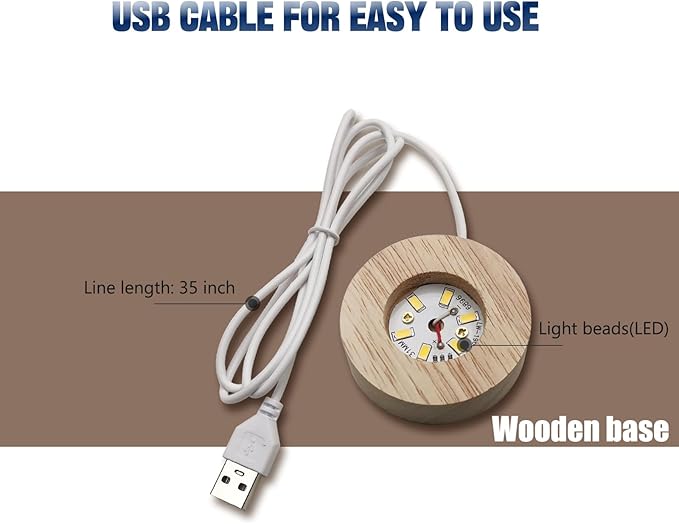 3D Galaxy Crystal Ball Night Light With Wooden Base ( Princess Elsa )