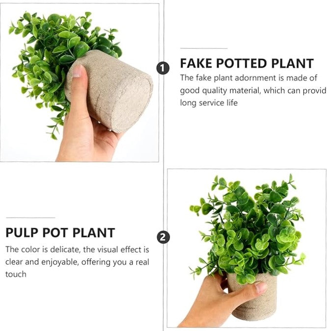 Artificial Eucalyptus Plant With Stonepot